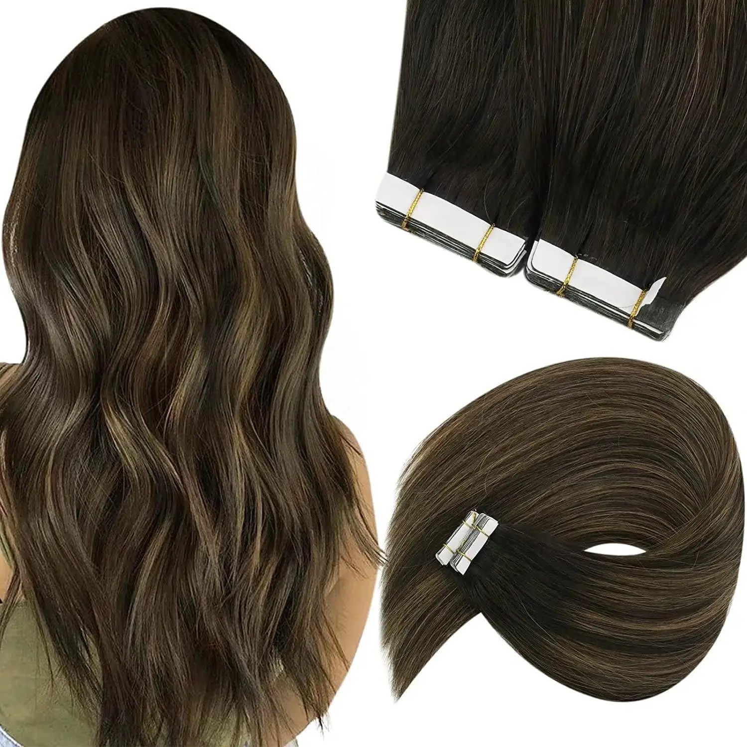 Invisible Tape In Extensions Real Hair - VeSunny-extensões longas naturais do cabelo reto