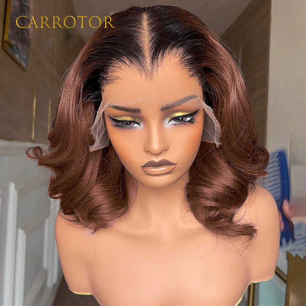 Human Hair Wigs - Peruca Frontal de Renda Invisível 13x4