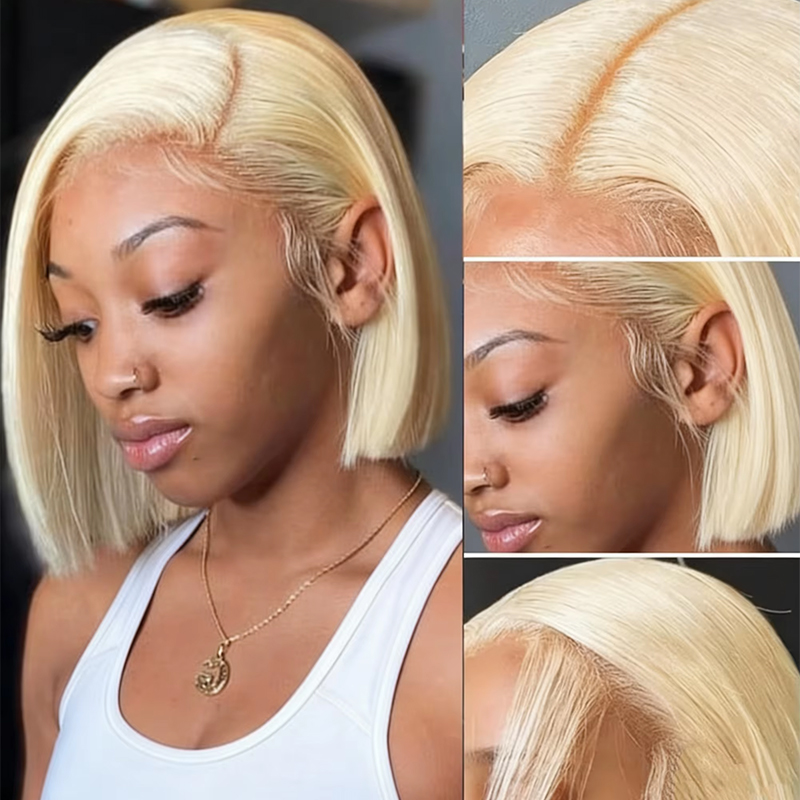 Perucas Bob Curtas Loiro Mel 7 - Glueless Wear And Go Human Hair Wig avaliação e preço