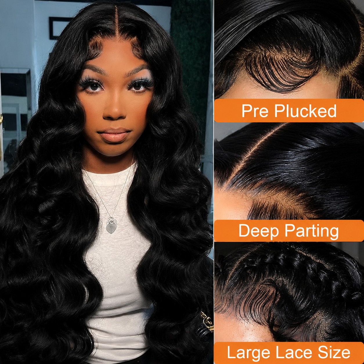Perucas de Cabelo Humano Front - Hd Lace Frontal Wig Human Hair Pre Plucked avaliação e preço