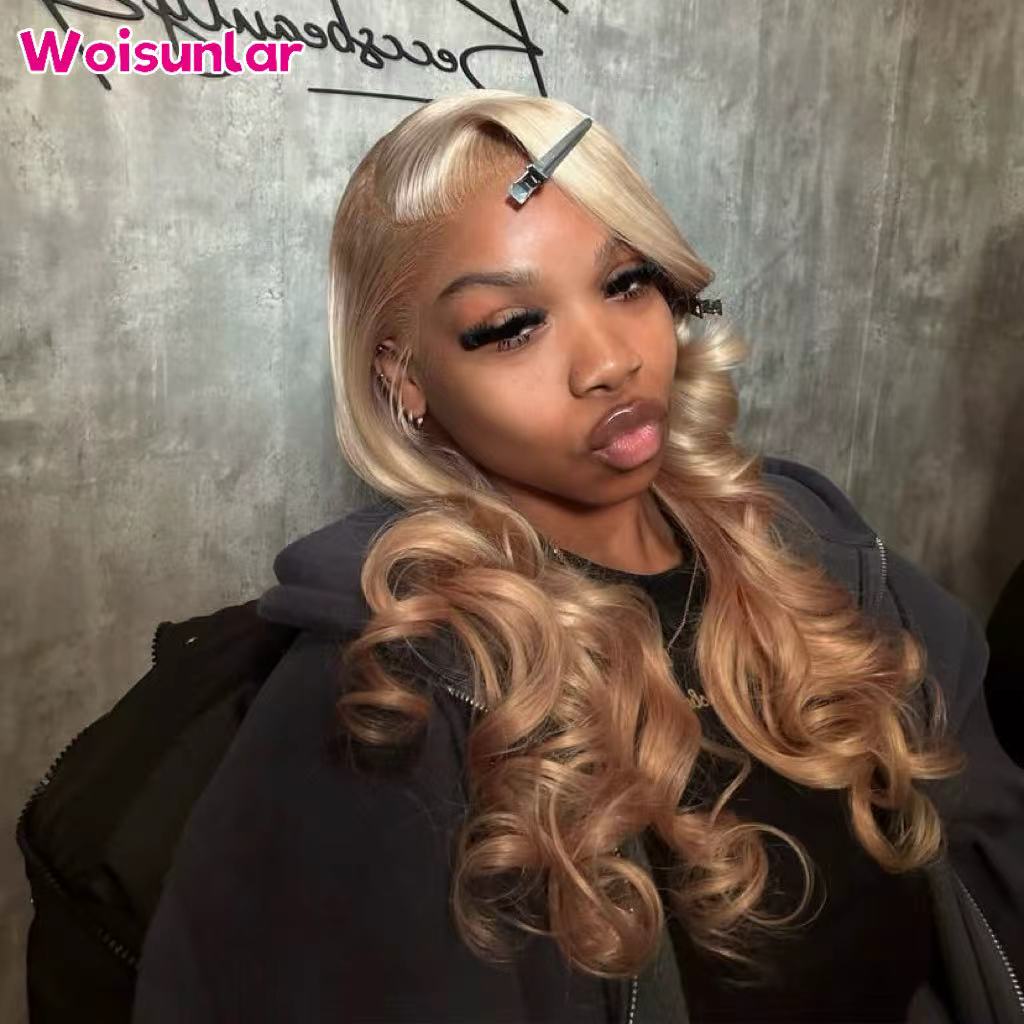 Perucas de cabelo humano com r - 613 Blonde Body Wave Lace Front Wig avaliação e preço