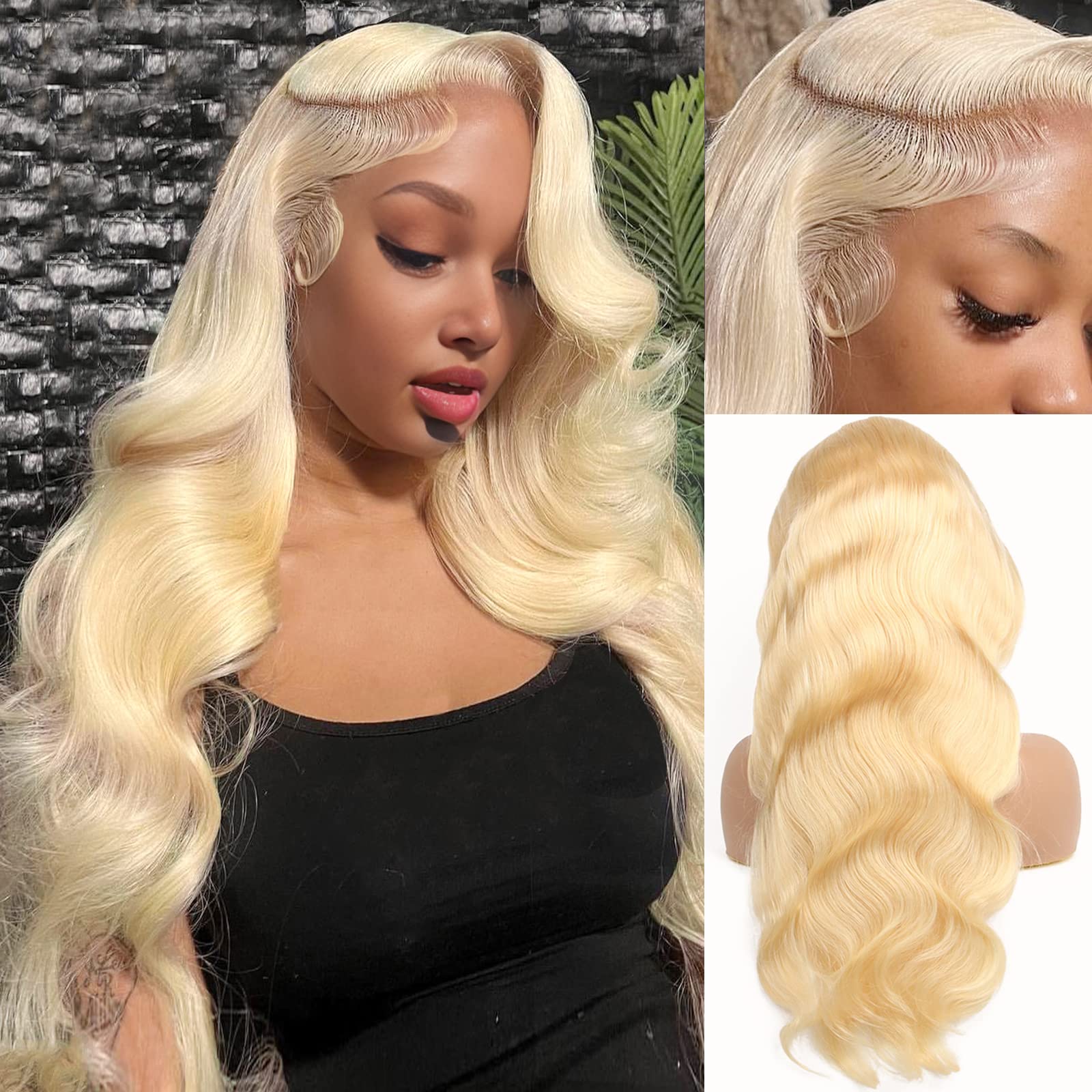 Peruca de Cabelo Humano Loiro  - 613 Blonde Body Wave Lace Front Wig avaliação e preço